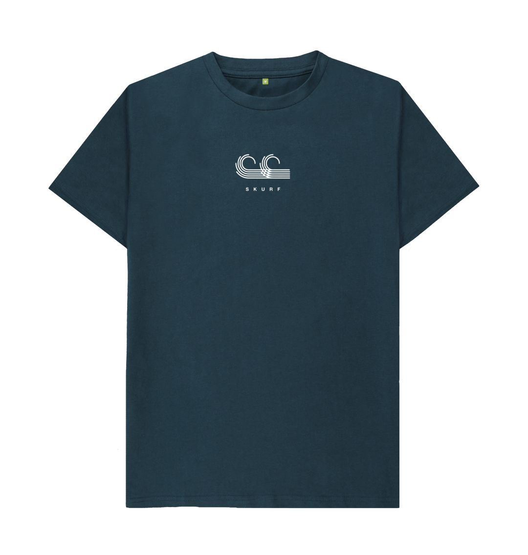 Denim Blue Men's tee white logo