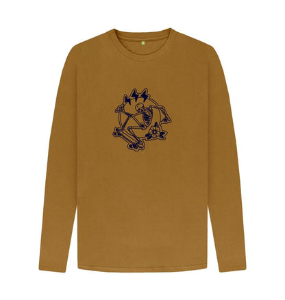 Brown Men's sweater skeleton skate