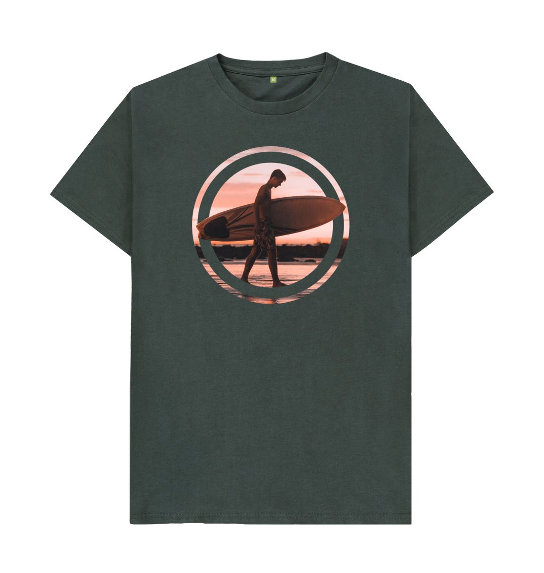 Dark Grey Men's sunset surf tee