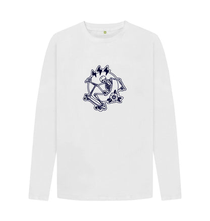 White Men's sweater skeleton skate