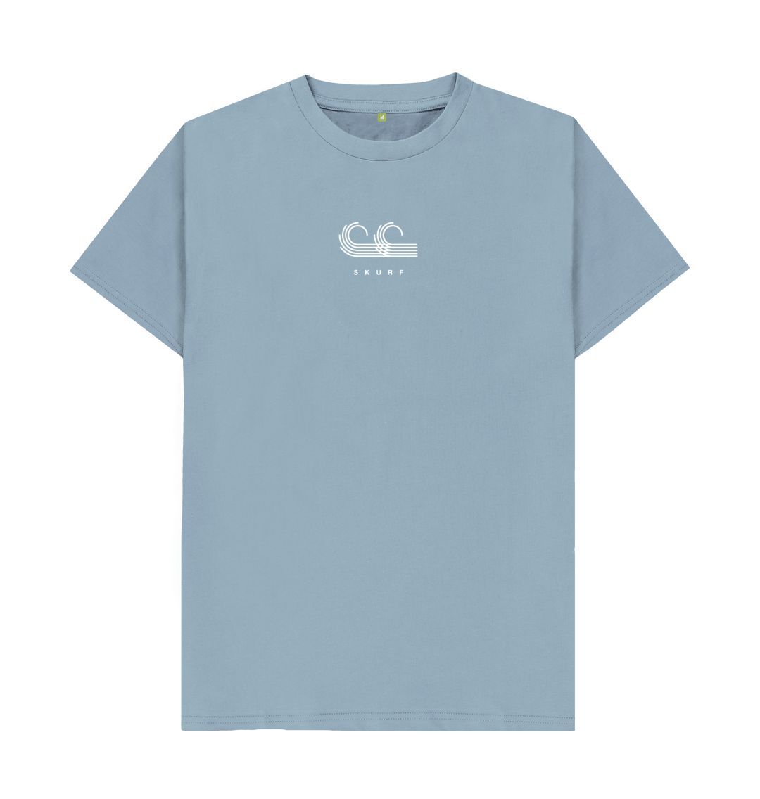 Stone Blue Men's tee white logo